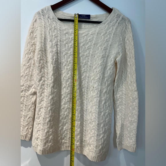 100% Mongolian Cashmere cable knit sweater in cream/off white—SO soft! XS/S - Picture 6 of 10